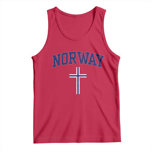 Norway Vintage Soccer Design The Nordic Cross Flag Tank Top