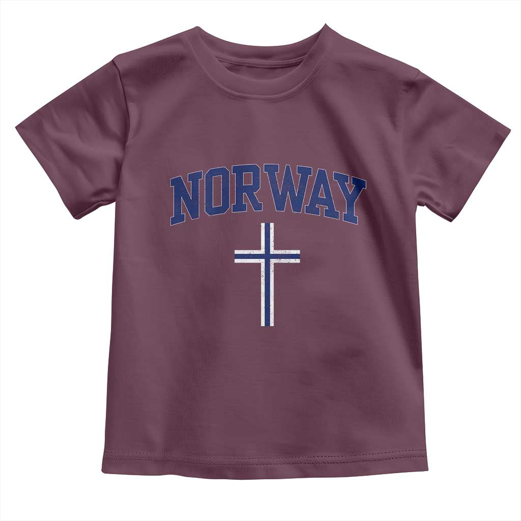 Norway Vintage Soccer Design The Nordic Cross Flag Toddler T Shirt