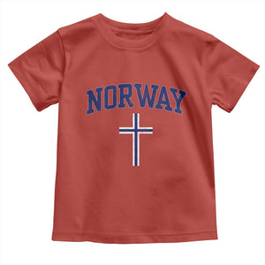 Norway Vintage Soccer Design The Nordic Cross Flag Toddler T Shirt