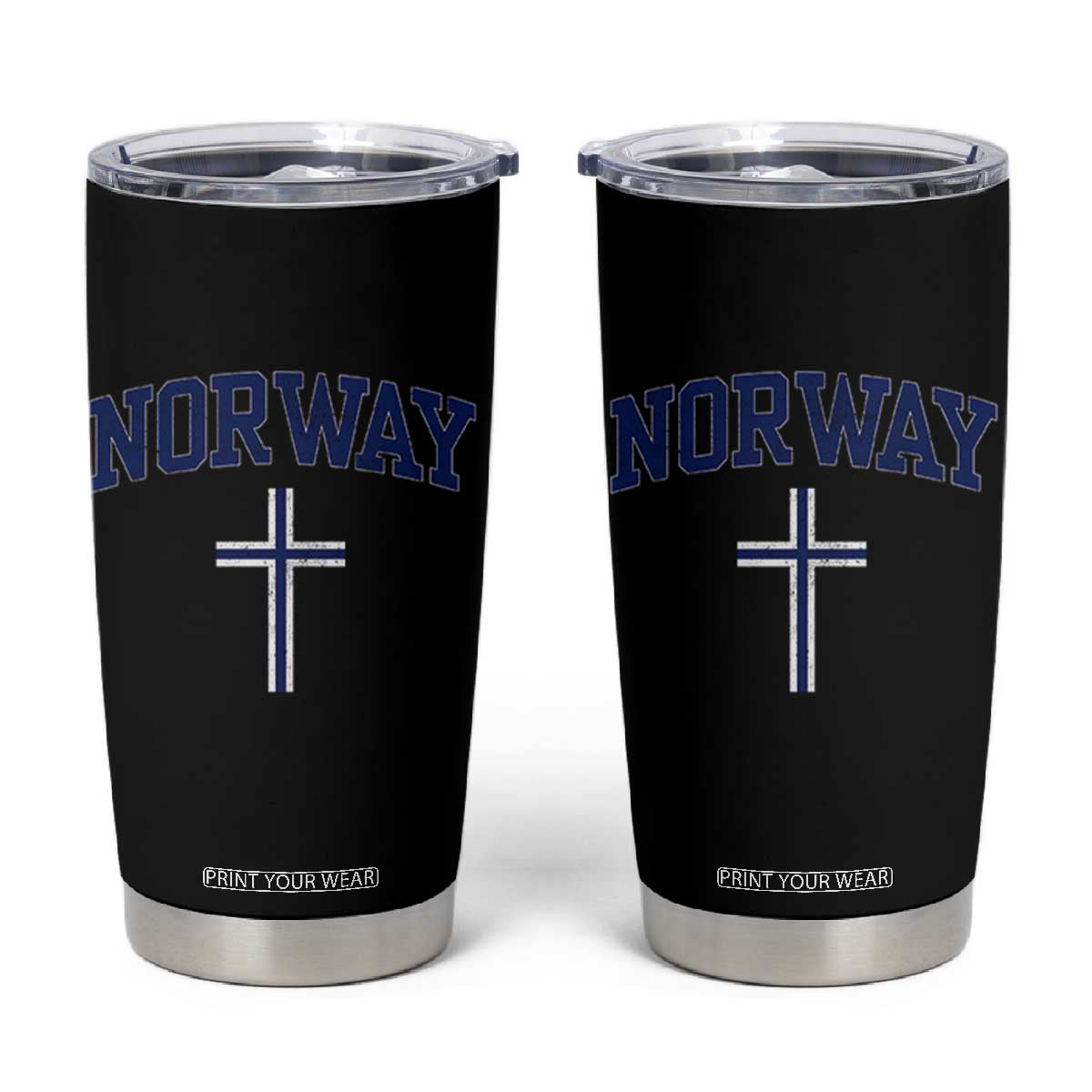 Norway Vintage Soccer Design The Nordic Cross Flag Tumbler Cup TS11 Black Print Your Wear