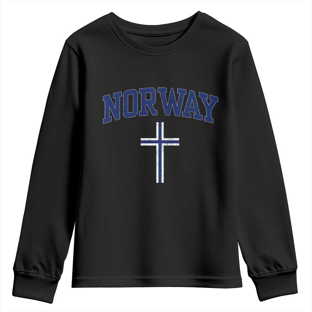 Norway Vintage Soccer Design The Nordic Cross Flag Youth Sweatshirt