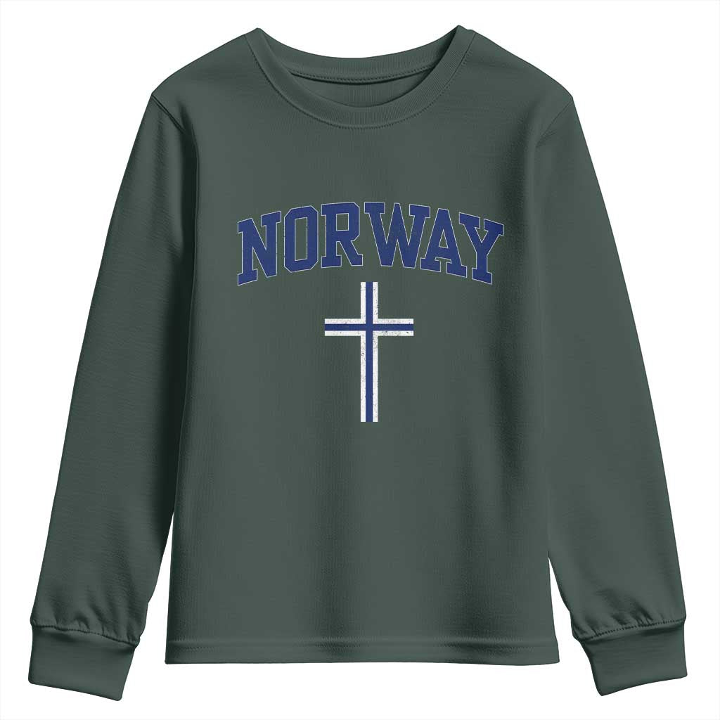 Norway Vintage Soccer Design The Nordic Cross Flag Youth Sweatshirt