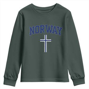 Norway Vintage Soccer Design The Nordic Cross Flag Youth Sweatshirt