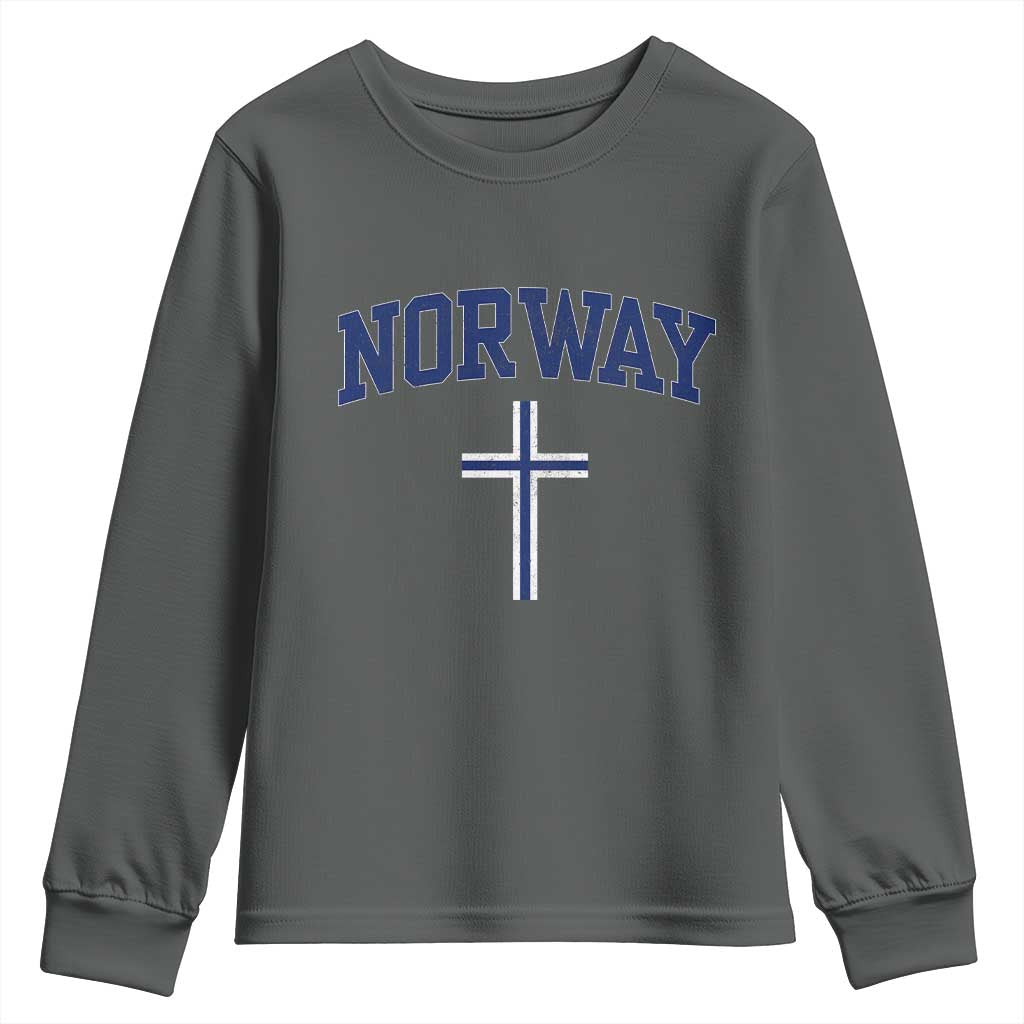 Norway Vintage Soccer Design The Nordic Cross Flag Youth Sweatshirt