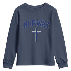 Norway Vintage Soccer Design The Nordic Cross Flag Youth Sweatshirt