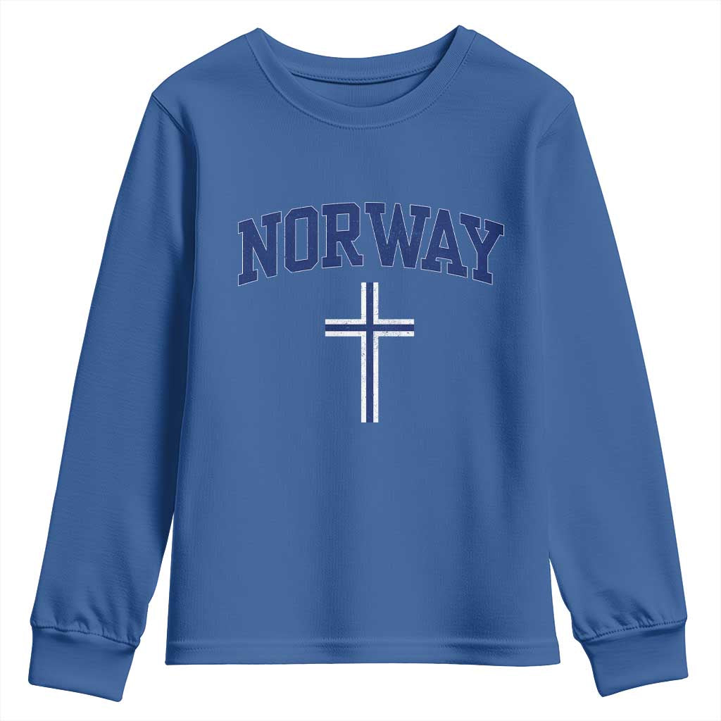Norway Vintage Soccer Design The Nordic Cross Flag Youth Sweatshirt