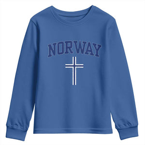 Norway Vintage Soccer Design The Nordic Cross Flag Youth Sweatshirt
