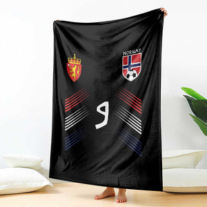 Norway Football Crest Jersey Style Throw Blanket Number 9 Viking Athletic for Soccer Fan