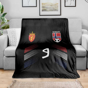 Norway Football Crest Jersey Style Throw Blanket Number 9 Viking Athletic for Soccer Fan