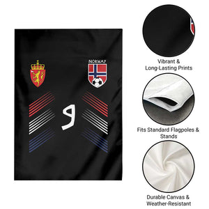 Norway Football Crest Jersey Style Garden Flag Number 9 Viking Athletic for Soccer Fan