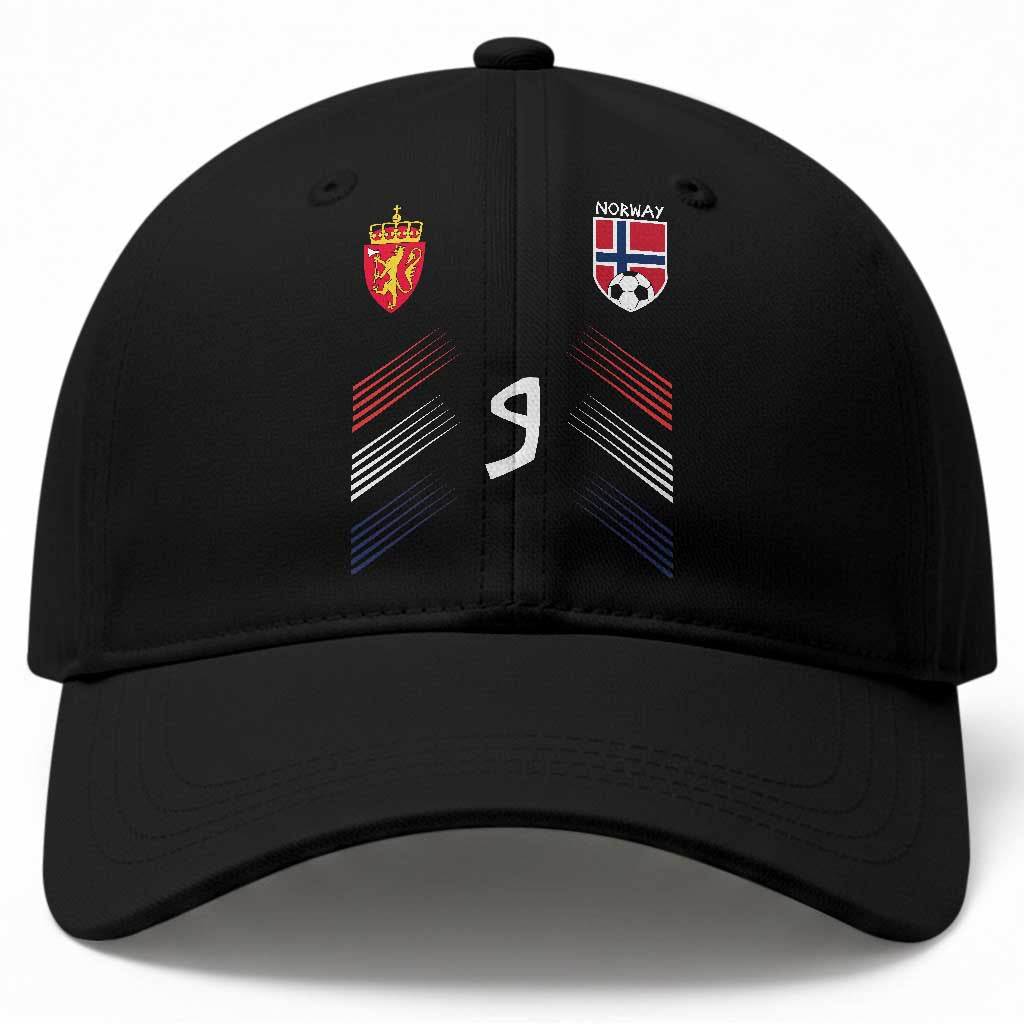 Norway Football Crest Jersey Style Baseball Cap Number 9 Viking Athletic for Soccer Fan