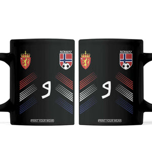 Norway Football Crest Jersey Style Coffee Mug Number 9 Viking Athletic for Soccer Fan