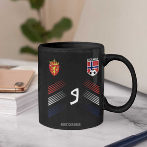 Norway Football Crest Jersey Style Coffee Mug Number 9 Viking Athletic for Soccer Fan