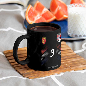 Norway Football Crest Jersey Style Coffee Mug Number 9 Viking Athletic for Soccer Fan