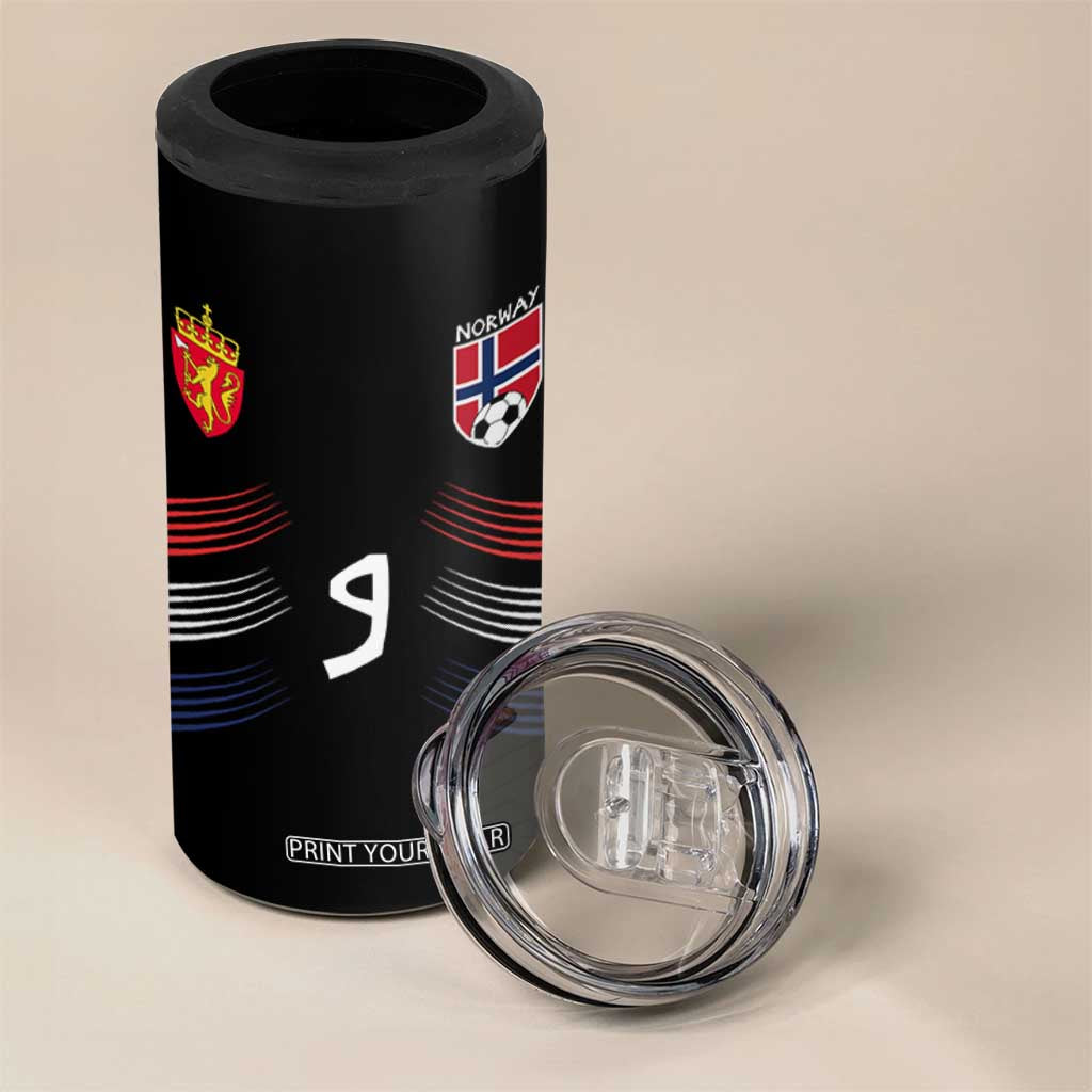 Norway Football Crest Jersey Style 4 in 1 Can Cooler Tumbler Number 9 Viking Athletic for Soccer Fan