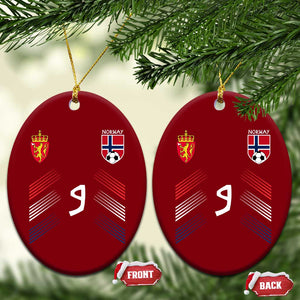 Norway Football Crest Jersey Style Ceramic Ornament Number 9 Viking Athletic for Soccer Fan