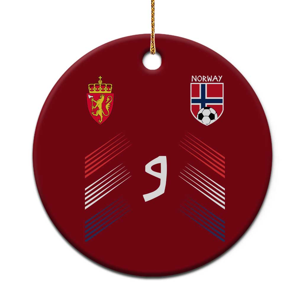 Norway Football Crest Jersey Style Ceramic Ornament Number 9 Viking Athletic for Soccer Fan