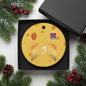 Norway Football Crest Jersey Style Ceramic Ornament Number 9 Viking Athletic for Soccer Fan