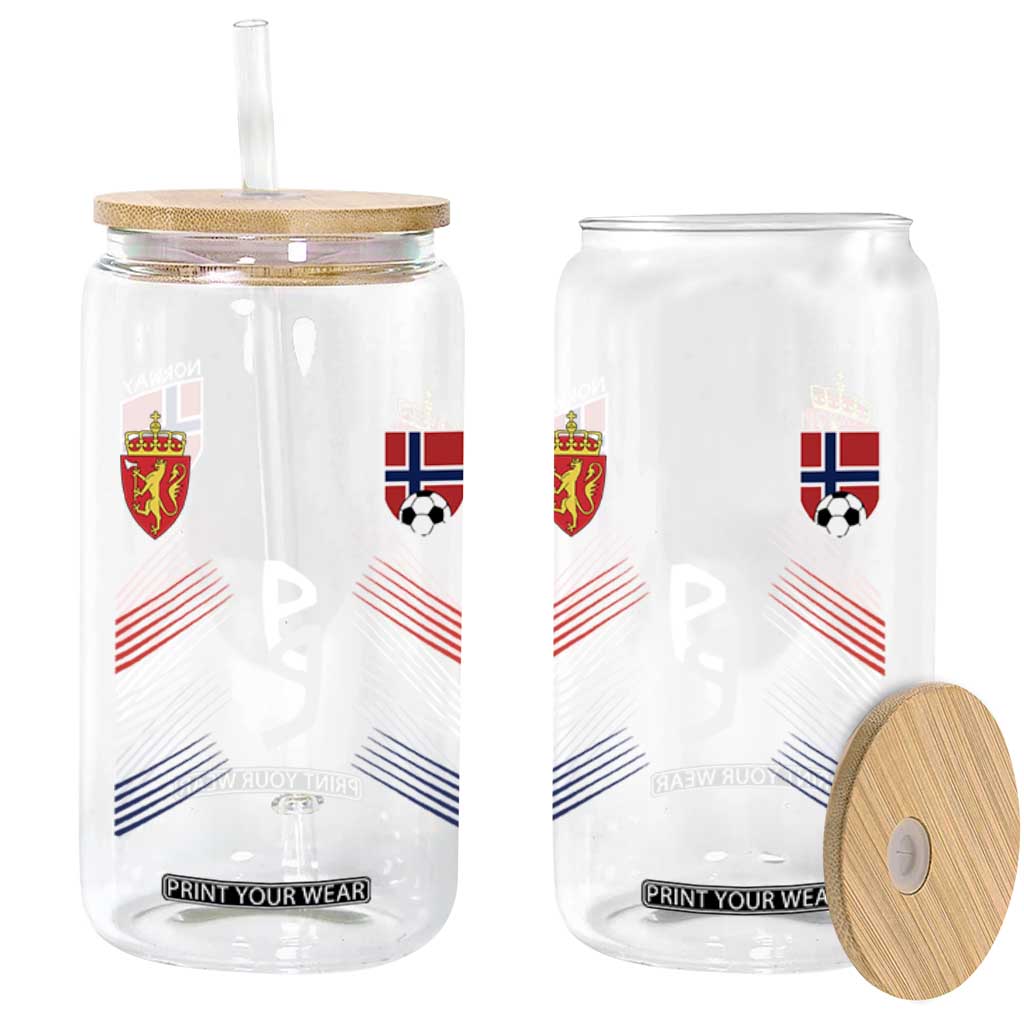 Norway Football Crest Jersey Style Glass Can Number 9 Viking Athletic for Soccer Fan