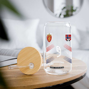 Norway Football Crest Jersey Style Glass Can Number 9 Viking Athletic for Soccer Fan