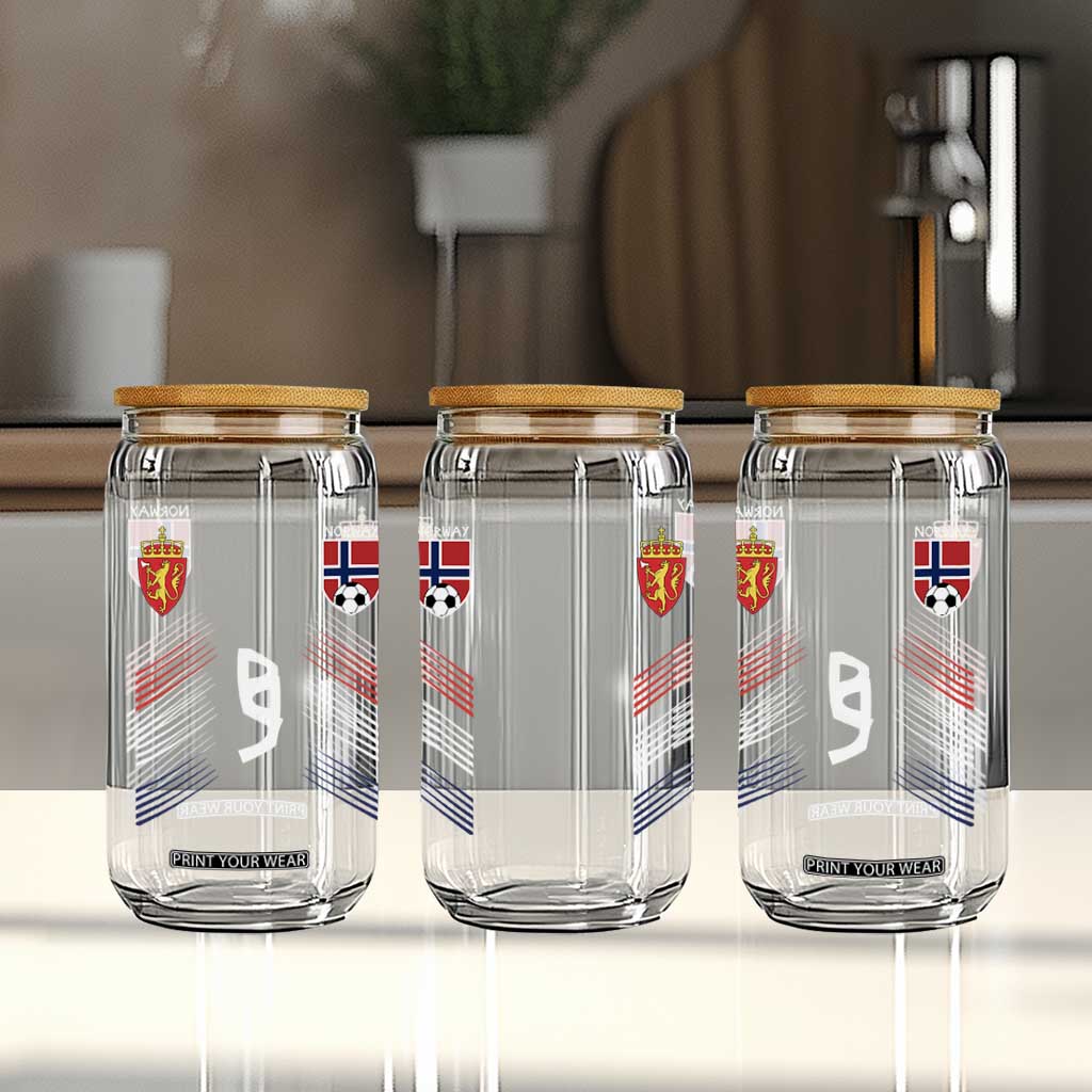 Norway Football Crest Jersey Style Glass Can Number 9 Viking Athletic for Soccer Fan