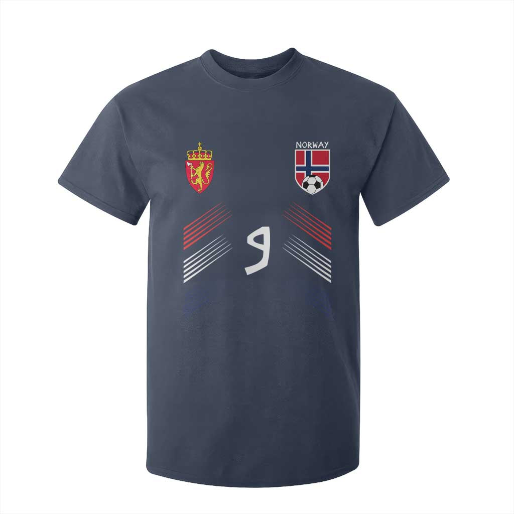 Norway Football Crest Jersey Style T Shirt For Kid Number 9 Viking Athletic for Soccer Fan