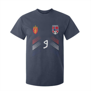 Norway Football Crest Jersey Style T Shirt For Kid Number 9 Viking Athletic for Soccer Fan