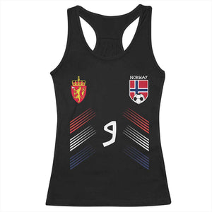 Norway Football Crest Jersey Style Racerback Tank Top Number 9 Viking Athletic for Soccer Fan