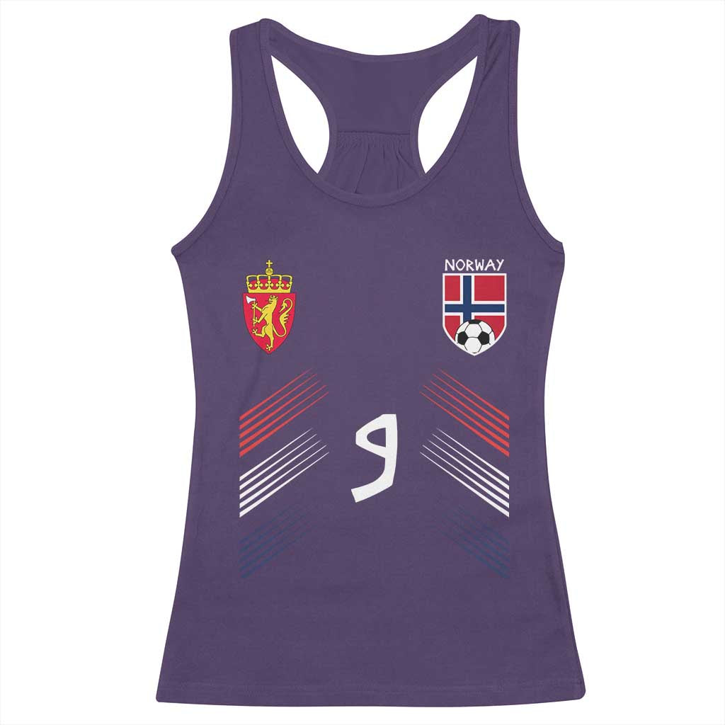 Norway Football Crest Jersey Style Racerback Tank Top Number 9 Viking Athletic for Soccer Fan