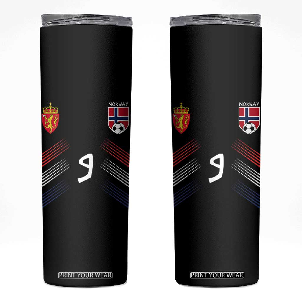Norway Football Crest Jersey Style Skinny Tumbler Number 9 Viking Athletic for Soccer Fan