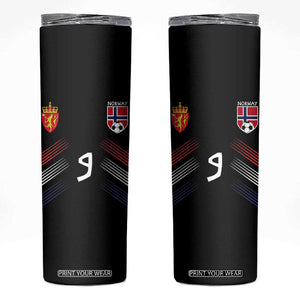 Norway Football Crest Jersey Style Skinny Tumbler Number 9 Viking Athletic for Soccer Fan