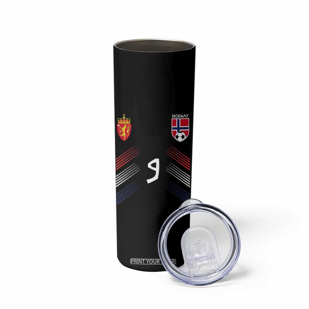 Norway Football Crest Jersey Style Skinny Tumbler Number 9 Viking Athletic for Soccer Fan