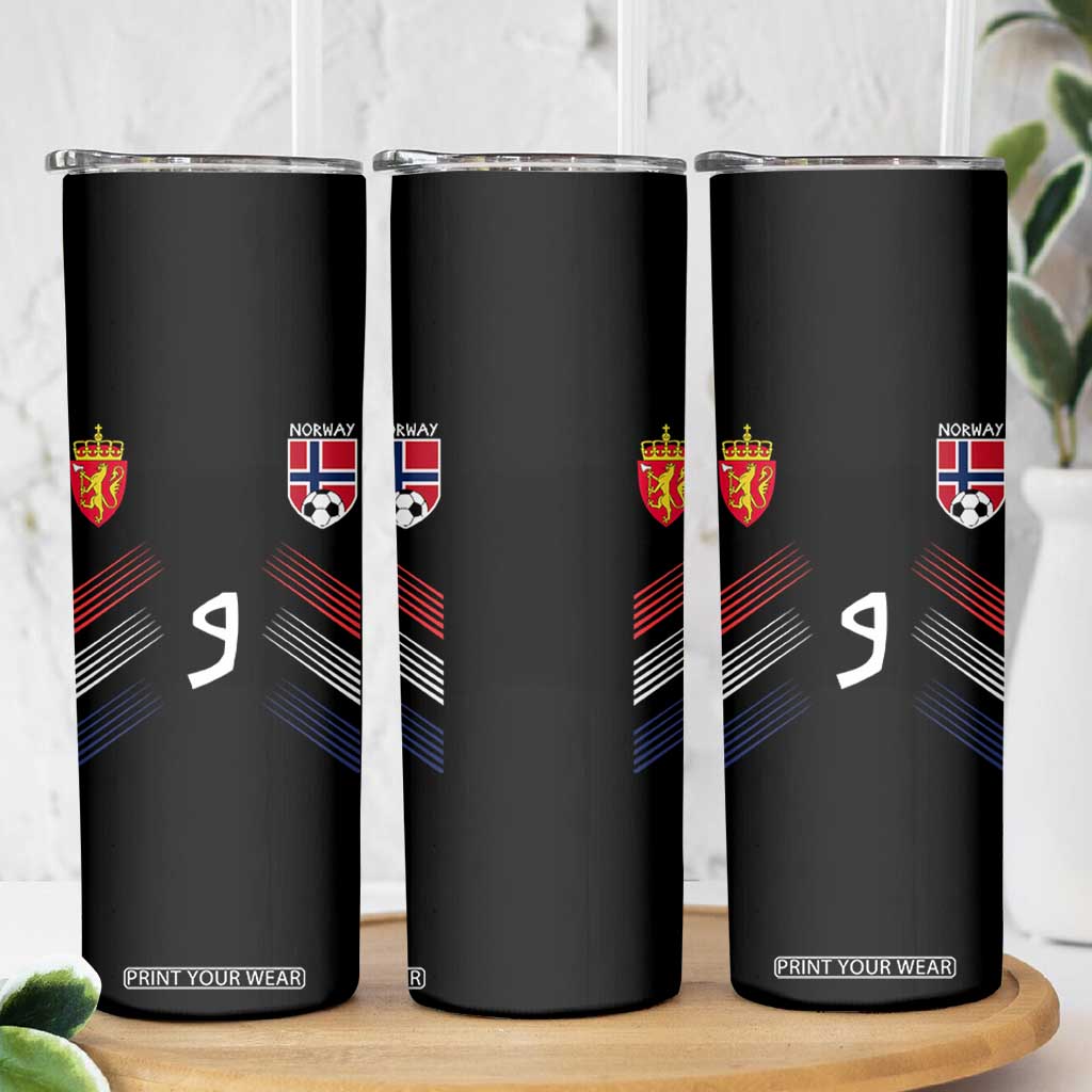 Norway Football Crest Jersey Style Skinny Tumbler Number 9 Viking Athletic for Soccer Fan