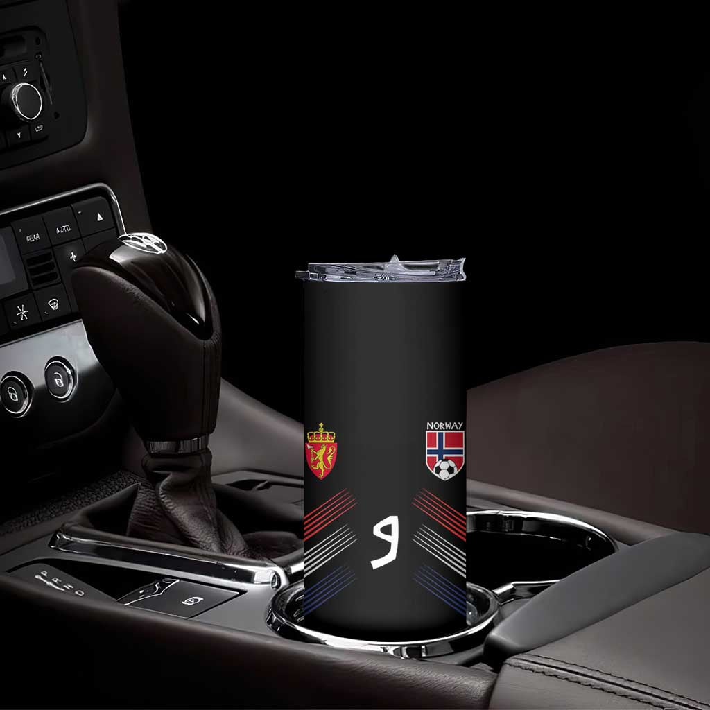 Norway Football Crest Jersey Style Skinny Tumbler Number 9 Viking Athletic for Soccer Fan