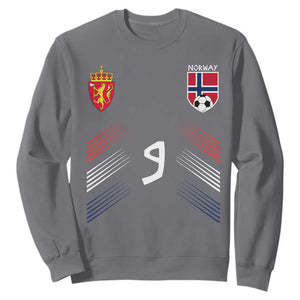 Norway Football Crest Jersey Style Sweatshirt Number 9 Viking Athletic for Soccer Fan
