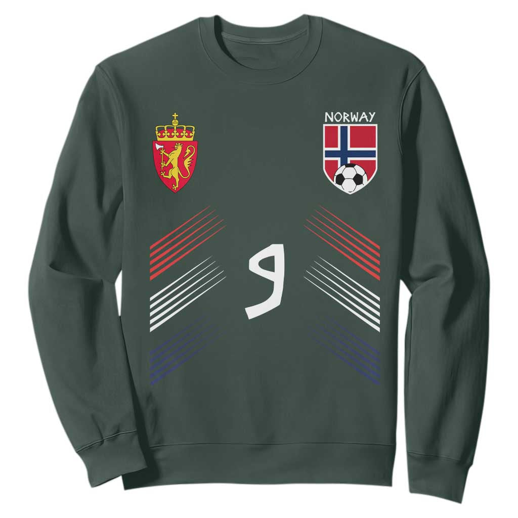 Norway Football Crest Jersey Style Sweatshirt Number 9 Viking Athletic for Soccer Fan