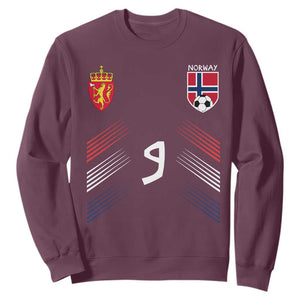 Norway Football Crest Jersey Style Sweatshirt Number 9 Viking Athletic for Soccer Fan