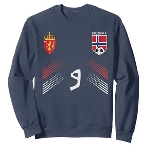 Norway Football Crest Jersey Style Sweatshirt Number 9 Viking Athletic for Soccer Fan