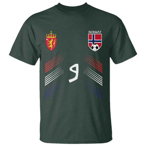 Norway Football Crest Jersey Style T Shirt Number 9 Viking Athletic for Soccer Fan