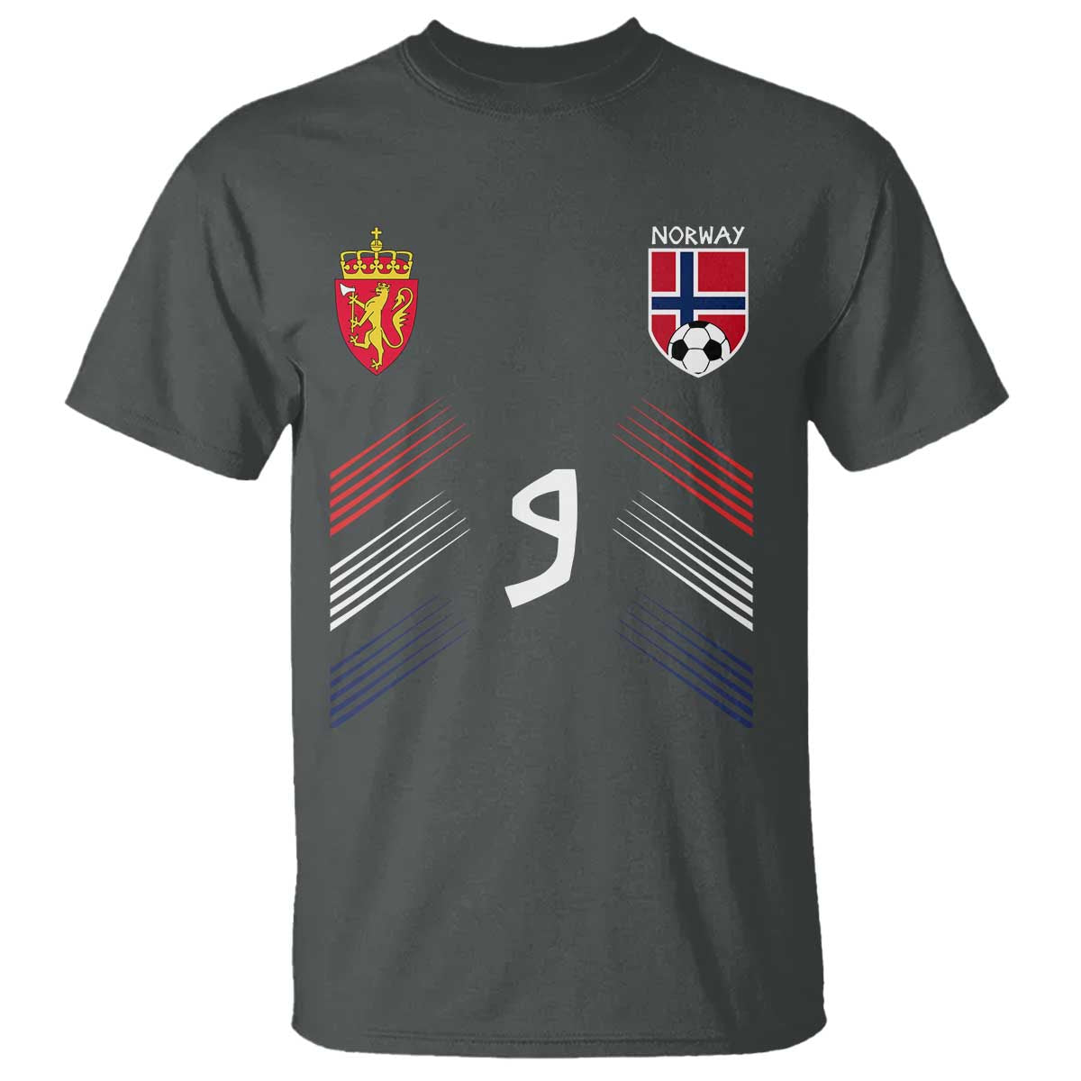Norway Football Crest Jersey Style T Shirt Number 9 Viking Athletic for Soccer Fan