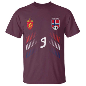 Norway Football Crest Jersey Style T Shirt Number 9 Viking Athletic for Soccer Fan