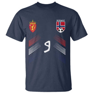 Norway Football Crest Jersey Style T Shirt Number 9 Viking Athletic for Soccer Fan