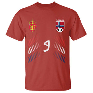 Norway Football Crest Jersey Style T Shirt Number 9 Viking Athletic for Soccer Fan