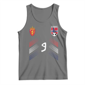 Norway Football Crest Jersey Style Tank Top Number 9 Viking Athletic for Soccer Fan