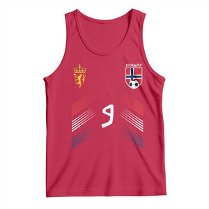 Norway Football Crest Jersey Style Tank Top Number 9 Viking Athletic for Soccer Fan