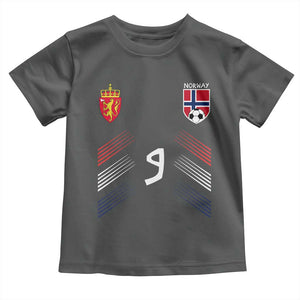Norway Football Crest Jersey Style Toddler T Shirt Number 9 Viking Athletic for Soccer Fan