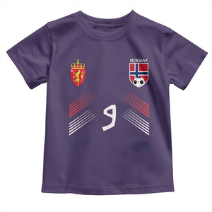 Norway Football Crest Jersey Style Toddler T Shirt Number 9 Viking Athletic for Soccer Fan
