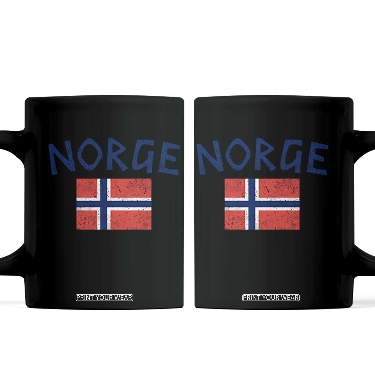 Norway Norge Soccer Design Vintage Norwegian Flag Coffee Mug TS11 Black Print Your Wear