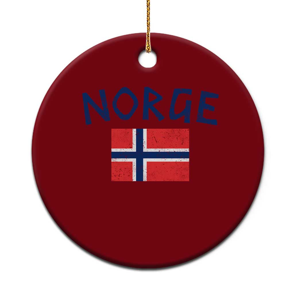 Norway Norge Soccer Design Vintage Norwegian Flag Ceramic Ornament TS11 1pc Red Print Your Wear