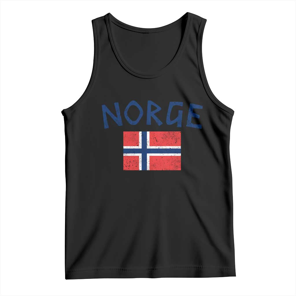 Norway Norge Soccer Design Vintage Norwegian Flag Tank Top TS11 Black Print Your Wear